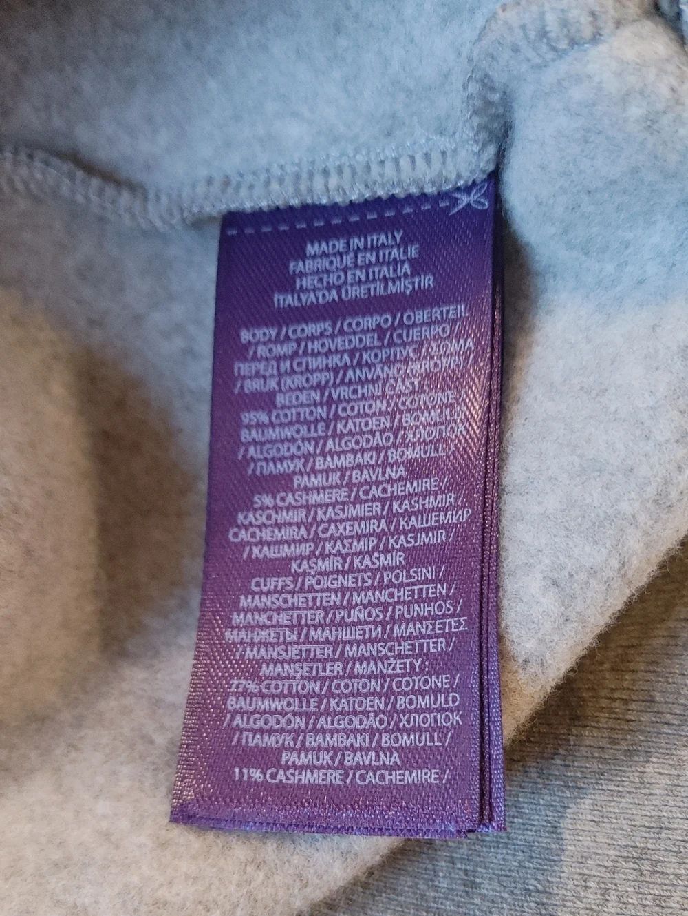 Ralph Lauren Purple Label Felpa Bear Appliqué Cotton & Cashmere Hoodie Size Larg - Picture 9 of 16